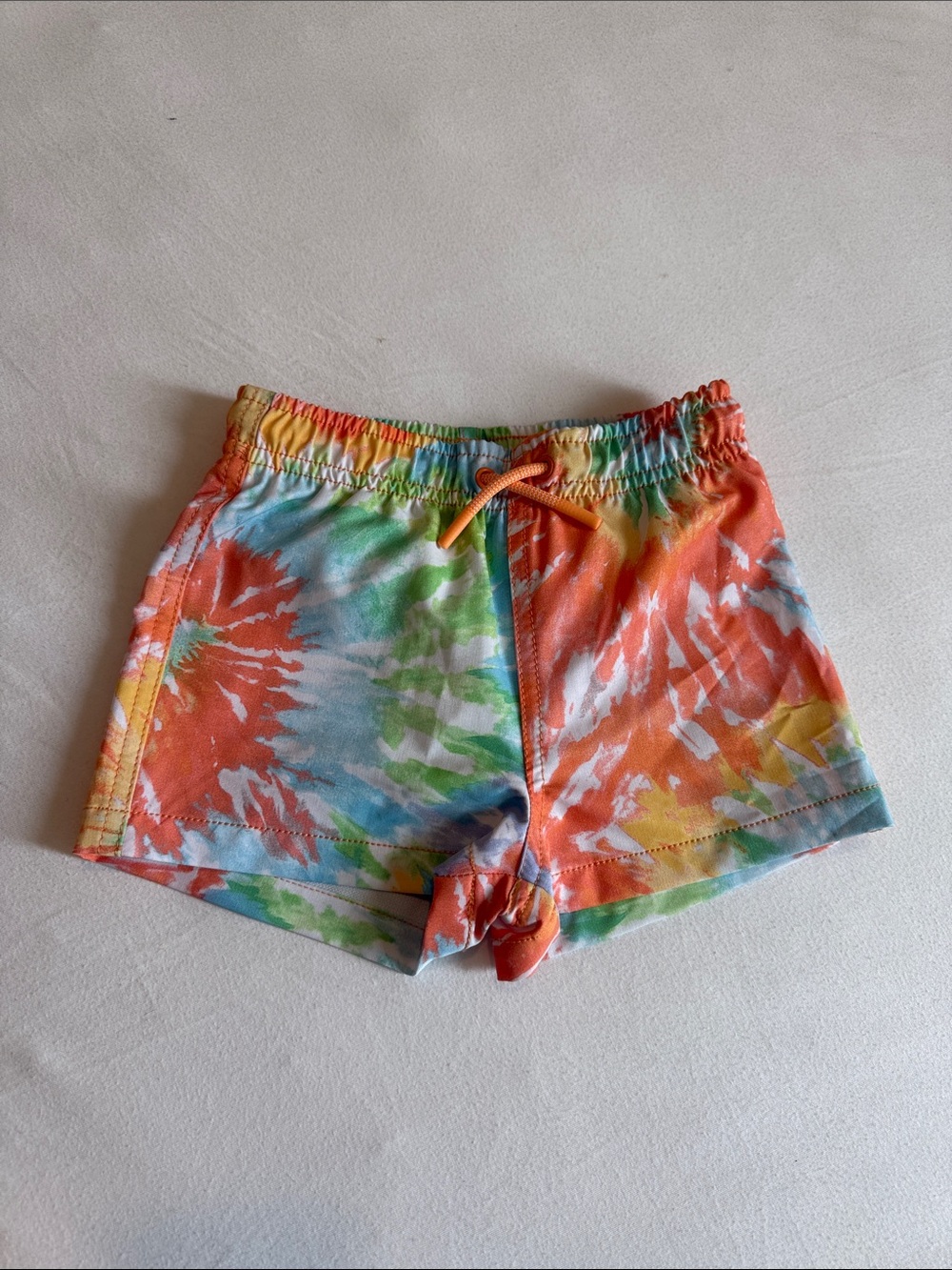 Zara Kids Colorful Tie-Dye Swim Shorts - Green, Orange, Blue